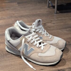 New Balance Tan and Gray Sneakers